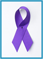 Purple ribbon representing domestic violence awareness.