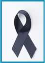 Black ribbon representing "Homicide" awareness.
